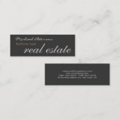 Stilvolle Script Gray Agent Skinny Business Card Mini Visitenkarte (Vorne/Hinten)