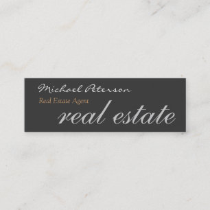 Stilvolle Script Gray Agent Skinny Business Card Mini Visitenkarte