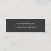 Stilvolle Script Gray Agent Skinny Business Card Mini Visitenkarte (Rückseite)