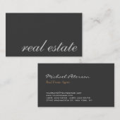 Stilvolle Script Gray Manager Agent Business Card Visitenkarte (Vorne/Hinten)