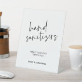 Stilvolle Script Hand Sanitizer Wedding Sockelschild (In SItu)