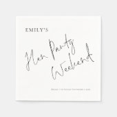 Stilvolle Script Hen Party Weekend Serviette (Vorderseite)