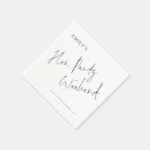 Stilvolle Script Hen Party Weekend Serviette (Ecke)