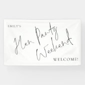 Stilvolle Script Hen Party Weekend Willkommen Banner (Horizontal)