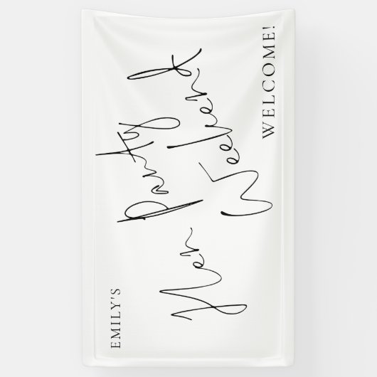 Stilvolle Script Hen Party Weekend Willkommen Banner (Vertikal)