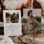Stilvolle Script-Hochzeit Dankeskarte