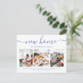 Stilvolle Script-Kalligrafie 3 Foto Neue Zuhause-M Ankündigungspostkarte (Stehend Vorderseite)