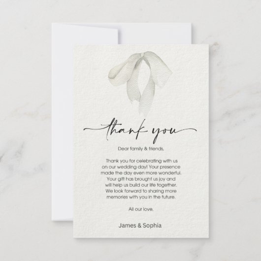 Stilvolle Script-Liebe Heart Wedding Danke Ihnen F Einladung (Rückseite)