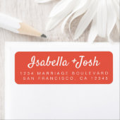 Stilvolle Script Mandarin Red Wedding Rücksendeadr (Insitu)