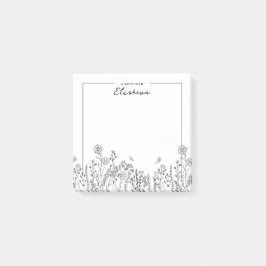 Stilvolle Script Minimalistisch Floral Sketch Post-it Klebezettel