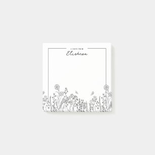 Stilvolle Script Minimalistisch Floral Sketch Post-it Klebezettel