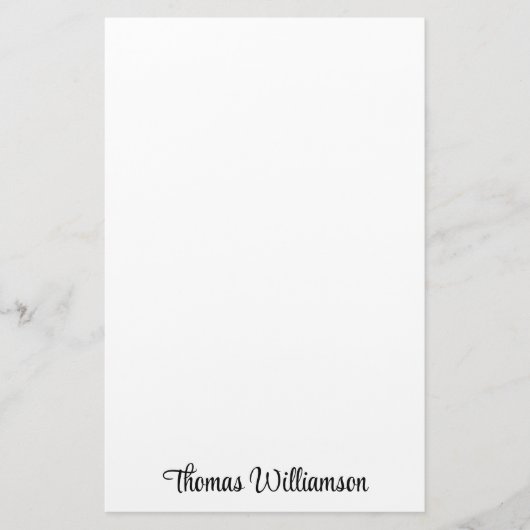 Stilvolle Script Monogram Briefpapier (Vorderseite)