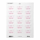 Stilvolle Script Monogram Hot Pink Moderne Typogra Adressaufkleber (Vorne)