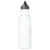 Stilvolle Script Monogram Initials Gold White Edelstahlflasche (Links)