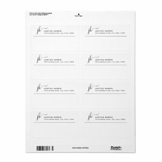 Stilvolle Script Monogram Modern Beruflich (Vorne)