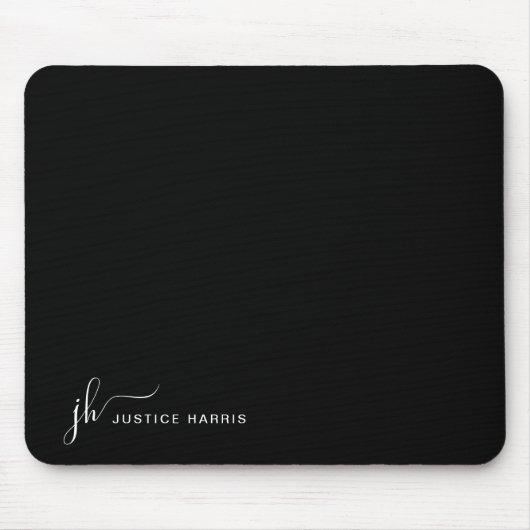 Stilvolle Script Monogram Modern Beruflich Mousepad (Vorne)