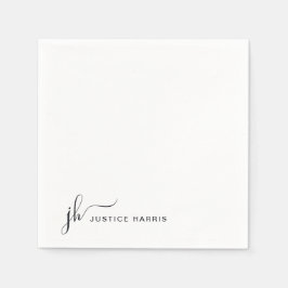 Stilvolle Script Monogram Modern Beruflich Serviette