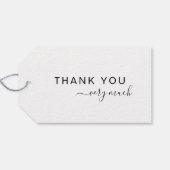 Stilvolle Script Monogram Modern Minimalistisch Geschenkanhänger (Rückseite Horizontal)