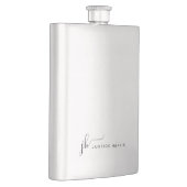 Stilvolle Script Monogram Modern Personalisiert Flachmann (Rechts)