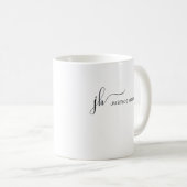 Stilvolle Script Monogram Modern Simple Personalis Kaffeetasse (VorderseiteRechts)
