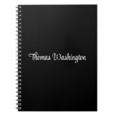 Stilvolle Script Monogram Name Black Notizblock (Vorderseite)