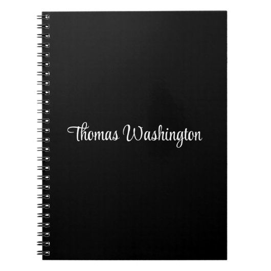 Stilvolle Script Monogram Name Black Notizblock (Vorderseite)