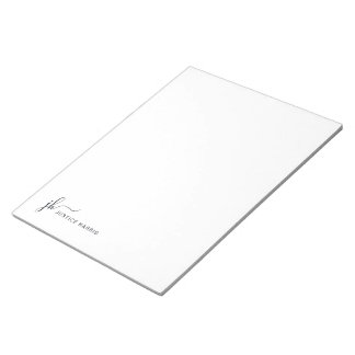 Stilvolle Script Monogram Personalisiert Stationer Notizblock