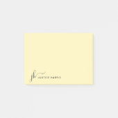 Stilvolle Script Monogram Personalisiert Stationer Post-it Klebezettel (Vorderseite)