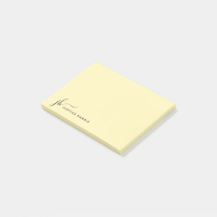 Stilvolle Script Monogram Personalisiert Stationer Post-it Klebezettel