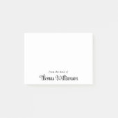 Stilvolle Script Monogram Post-it Klebezettel (Vorderseite)