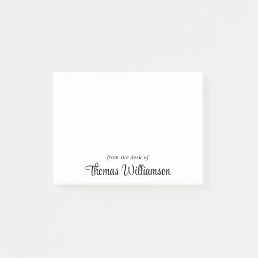 Stilvolle Script Monogram Post-it Klebezettel (Vorderseite)