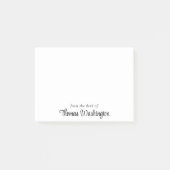 Stilvolle Script Monogram Post-it Klebezettel (Vorderseite)