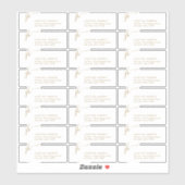 Stilvolle Script Monogram transparente Rücksendead Aufkleber (Blatt)