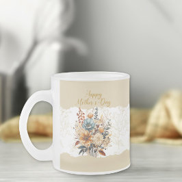 Stilvolle Script Mother's Day Beige Floral Mattglastasse
