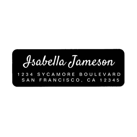 Stilvolle Script Name Black-Rücksendeadresse (Vorne)