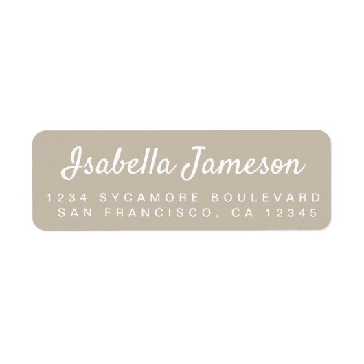 Stilvolle Script Name Gray Rücksendeadresse (Vorne)