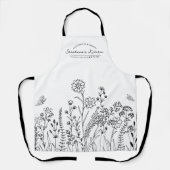 Stilvolle Script Name Hübsch Floral Muster Schürze (Vorderseite)