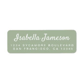 Stilvolle Script Name Laurel Green Rücksendeadress (Vorne)