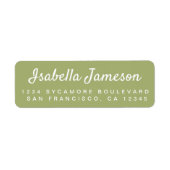 Stilvolle Script Name Leaf Green Rücksendeadresse (Vorne)