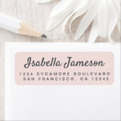 Stilvolle Script Name Pastel Pink Rücksendeadresse (Insitu)