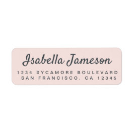 Stilvolle Script Name Pastel Pink Rücksendeadresse