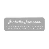 Stilvolle Script Name Silver Gray Rücksendeadresse (Vorne)