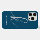 Stilvolle Script Navy Blue Case Mate iPhone Hülle (Rückseite (Horizontal))