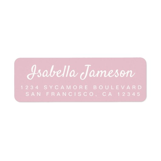 Stilvolle Script Parfait Pink Rücksendeadresse (Vorne)