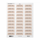 Stilvolle Script Peach Dust Wedding Rücksendeadres (Vorne)