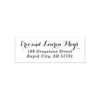 Stilvolle Script-Rücksendeadresse-Briefmarke Permastempel