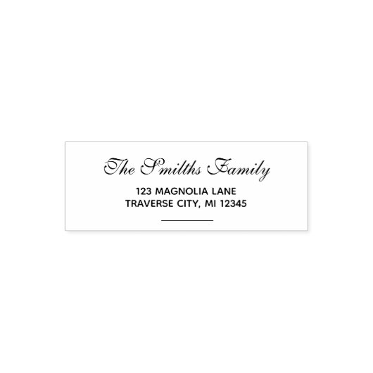 Stilvolle Script-Rücksendeadresse Selbstfarbige Br Permastempel (Design)