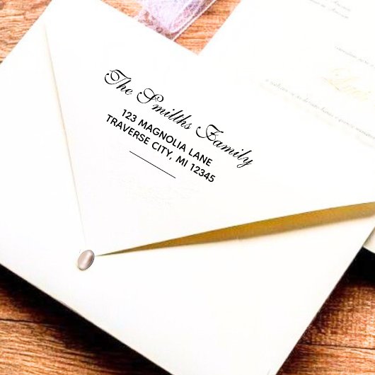 Stilvolle Script-Rücksendeadresse Selbstfarbige Br Permastempel