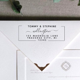 Stilvolle Script-Rücksendeadresse Selbstfarbige Br Permastempel