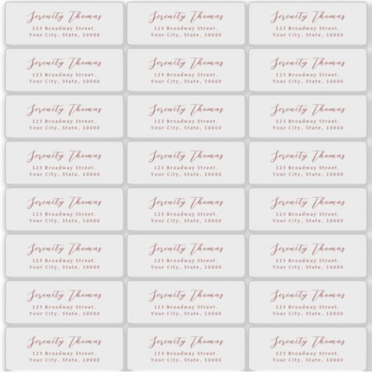 Stilvolle Script-transparente Rücksendeadresse Aufkleber (Vorderseite)